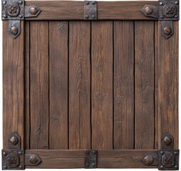 3D illustration of an old metal frame over a wooden pallet background
