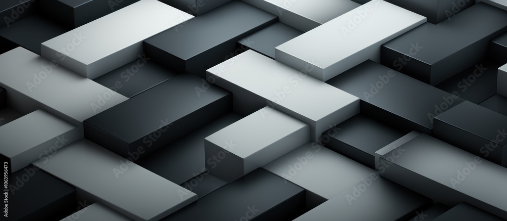 Poster a textured arrangement of rectangular blocks in varying shades of gray and black.