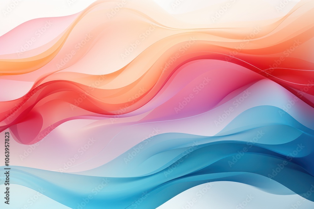 Poster abstract waves in soft colors creating a smooth, flowing design.