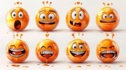 Obraz premium set of smiley icons on a white background