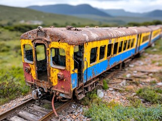 Obraz premium A picture of an iron train loaded with ore taken in Itabira, Minas Gerais, Brazil