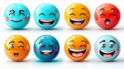 Fototapeta premium set of smiley icons on a white background