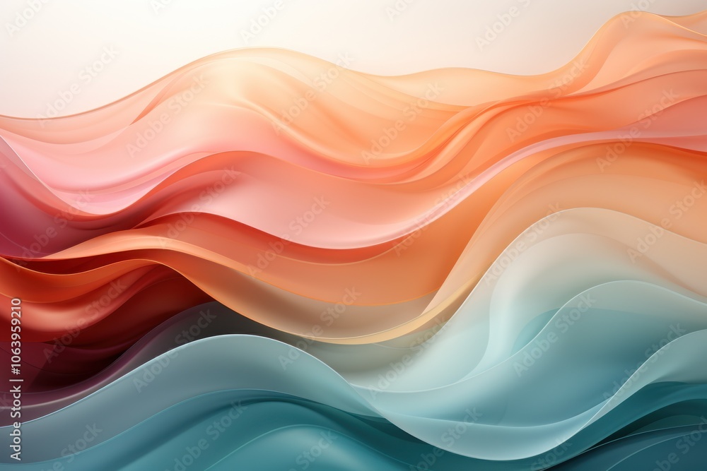 Aufkleber abstract waves in soft colors create a serene and flowing visual effect.