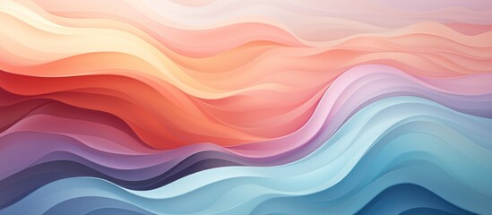 Fototapeta premium A smooth, wavy abstract design in soft pastel colors, evoking calmness and fluidity.