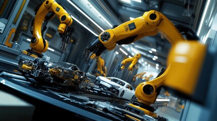 Fototapeta premium The Robotics in Car Manufacturing