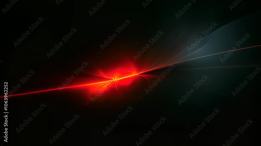 Poster Light flare in the dark space. Abstract background with shiny lens glare effect