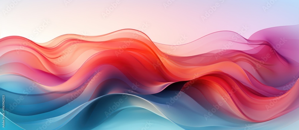 Poster abstract waves in vibrant colors create a fluid, dynamic visual effect.