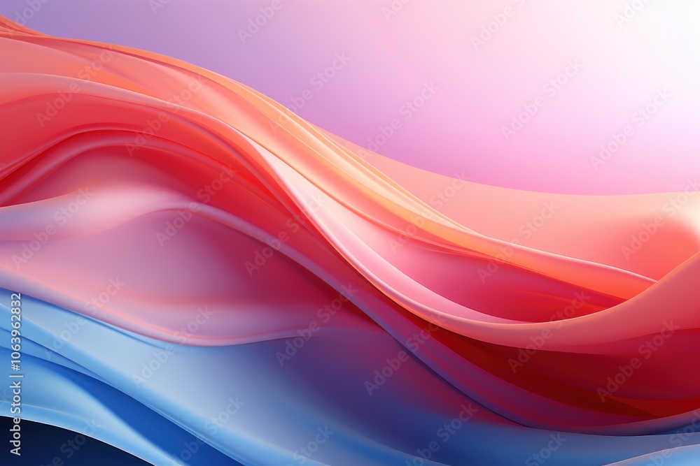 Poster abstract waves of red and blue create a dynamic, flowing visual effect.