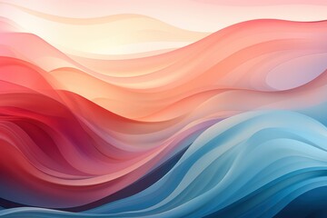 Fototapeta premium A vibrant abstract wave pattern with flowing gradients of warm and cool colors.