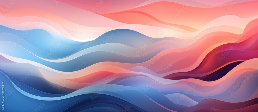 Aufkleber abstract waves in gradient colors create a soothing, fluid visual effect.