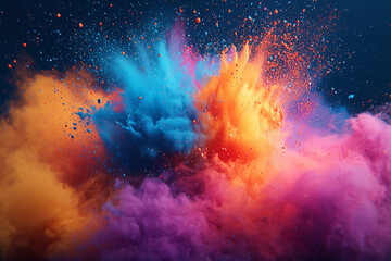 Fototapeta premium Vibrant explosion of colorful powder creating artistic visual effects