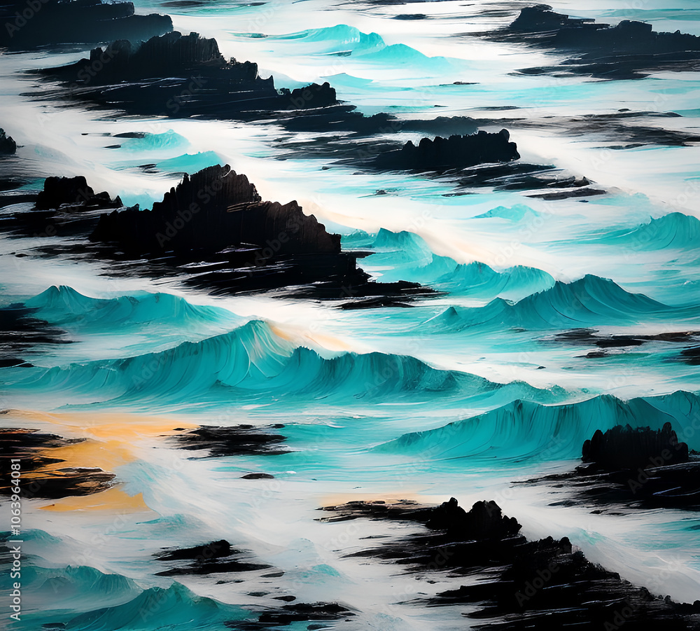 Fototapete imitation abstract blue wave blots background. alcohol ink colors. marble texture, texture banner wi