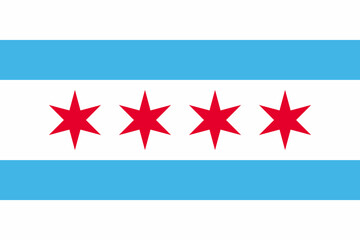 Obraz premium Vector image of the flag of Chicago with accurate proportions and official colors