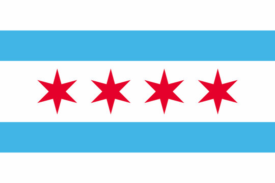 Vector image of the flag of Chicago with accurate proportions and official colors