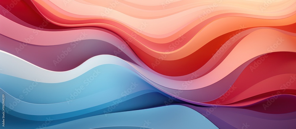 Poster abstract wavy pattern in vibrant colors, creating a dynamic and fluid visual effect.