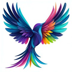 Obraz premium Abstract Bird Colorful Wings Original 4K Premium