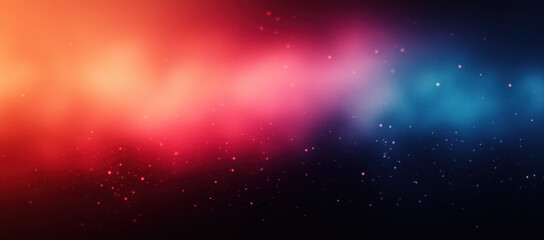 Fototapeta premium The banner, cover, poster cover, backdrop design of the poster is made from a grainy noise texture background with abstract red pink cyan blue vibrant colors 