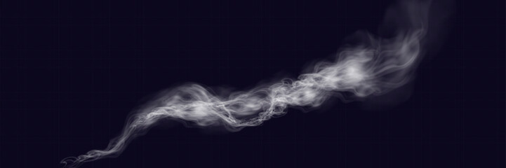 White smoke, vape, fog, smog. Illustration of smoke on a transparent background.

