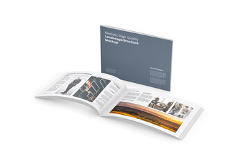 Landscape Brochure - Opened and Cover - Half Side View 02