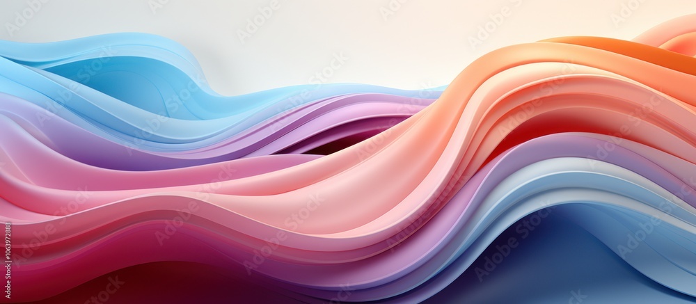 Poster abstract waves of color in soft gradients creating a smooth, flowing design.
