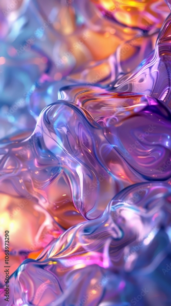 Aufkleber a vibrant big neon wave background showcasing a chaotic blend of colors and textures, creating a dyn