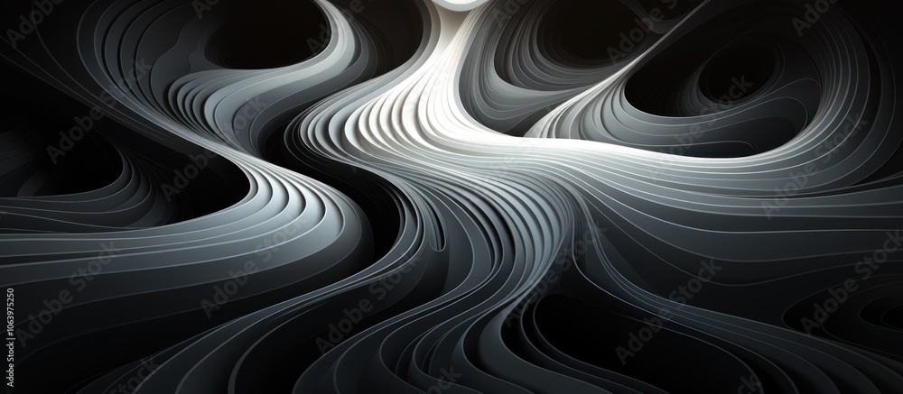 Poster Abstract flowing lines create a dynamic and ethereal visual landscape.