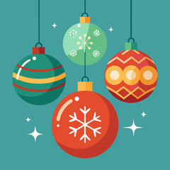 christmas balls with christmas tree