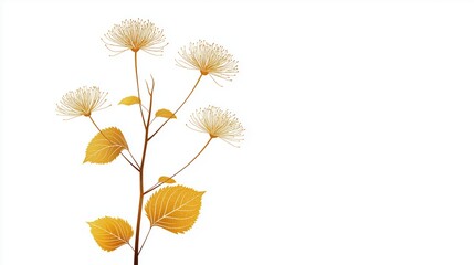 Obraz premium Yellow flower with a white background. The flower is the main focus of the image. The yellow color of the flower and the white background create a sense of brightness and warmth