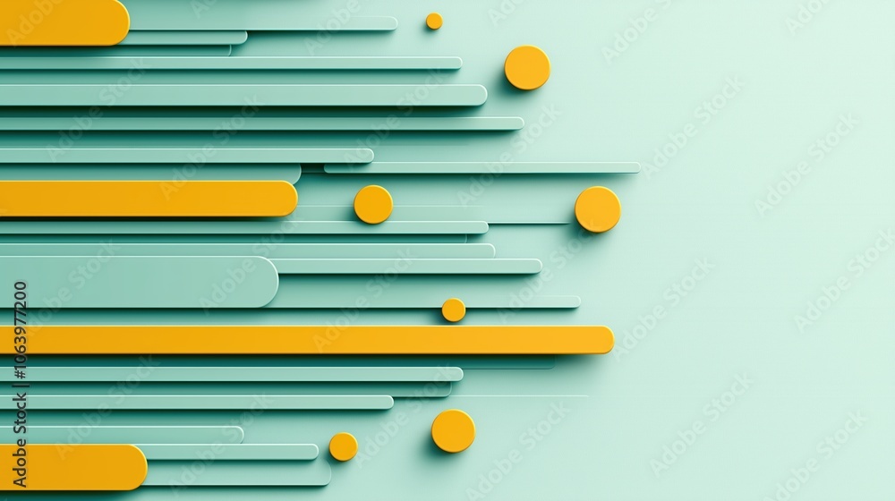Aufkleber green and yellow striped background with a lot of circles scattered throughout. the circles are of v
