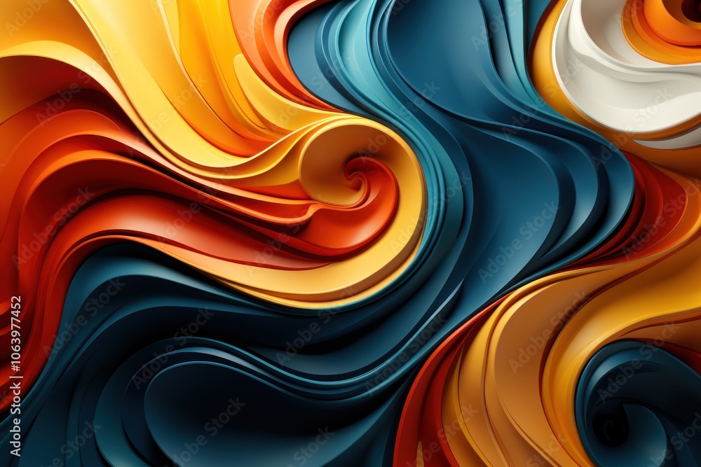 Poster a vibrant, abstract swirl of colors creating a dynamic and fluid motion effect.