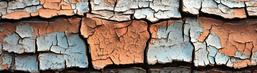Fototapeta premium Cracked and Peeling Paint on a Weathered Surface