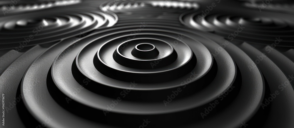 Poster Abstract depiction of concentric circles creating a sense of depth and movement.