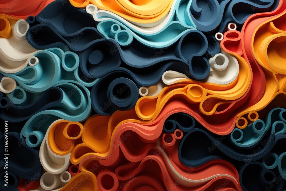 Aufkleber abstract swirling patterns in vibrant colors, creating a dynamic and fluid visual experience.