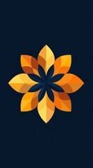 Fototapeta premium Minimalist Geometric Flower Logo Design for Branding and Marketing Generative AI