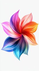 Colorful Flower Logo on White Background for Branding and Design Generative AI