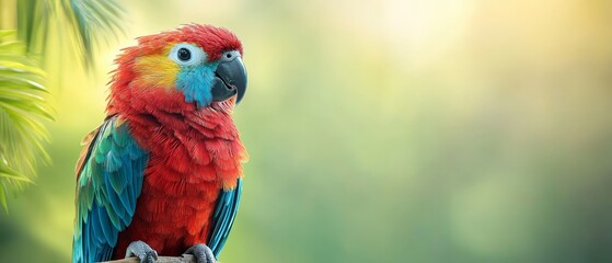 Obraz premium Vibrant parrot perched on tree limb