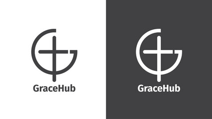 Fototapeta premium initials letter G and C logo design vector. GC logo design vector illustration with cristianity symbol icon