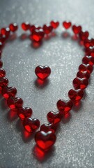 Obraz premium heart, love, valentine, wood, shape, symbol, decoration, romance, wooden, day, card, red, romantic, gift, texture, valentines day, vintage, holiday, hearts, celebration, concept, string, valentines, v