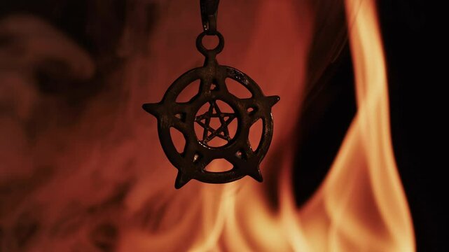 Symbol of Protection Pentagram on Hell Fire