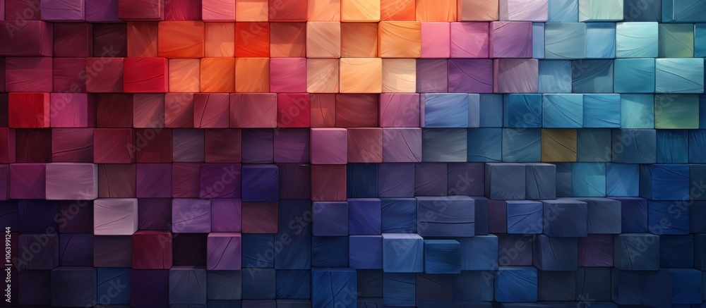 Poster a vibrant mosaic of colorful squares creating an abstract, textured background.