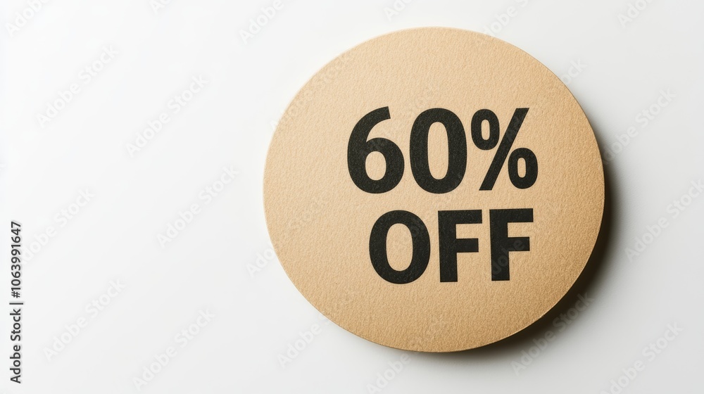 Poster blank note with black text on khaki paper background, top view generative ai