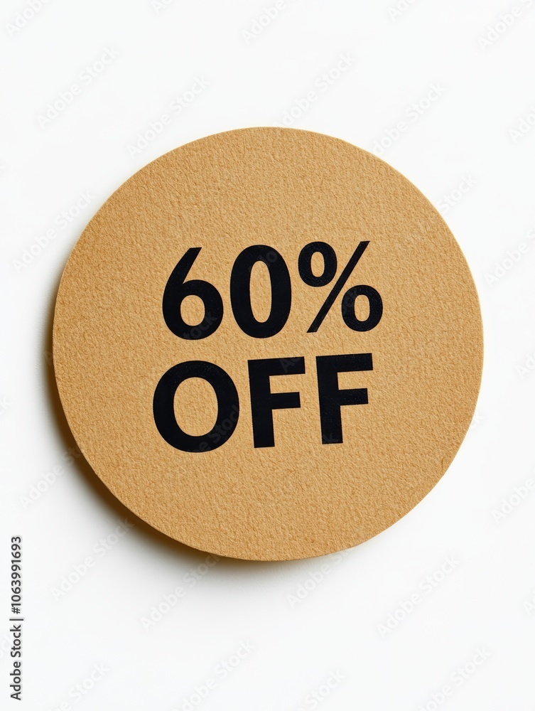Poster top view of a blank round paper note with black text on white background generative ai