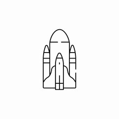 spaceship rocket launch icon sign vector
