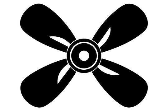 recommend clip art: Fan propeller blades silhouette icon. Rotation of three, four and eight bladed turbines.on white.