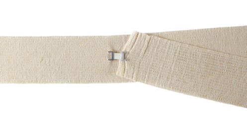 Elastic medical bandage line, first aid isolated on white, clipping