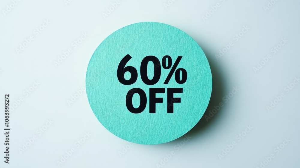 Poster top view of a blank emerald green round paper note with black text on a white background generative 