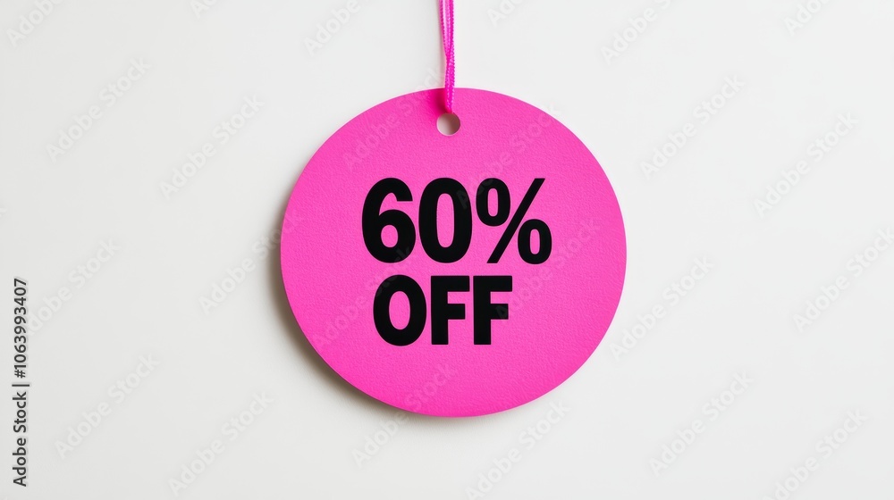 Poster blank white paper note with black text on a fuchsia round background, top view generative ai