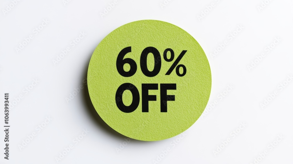 Poster blank green round paper note with black text on white background generative ai