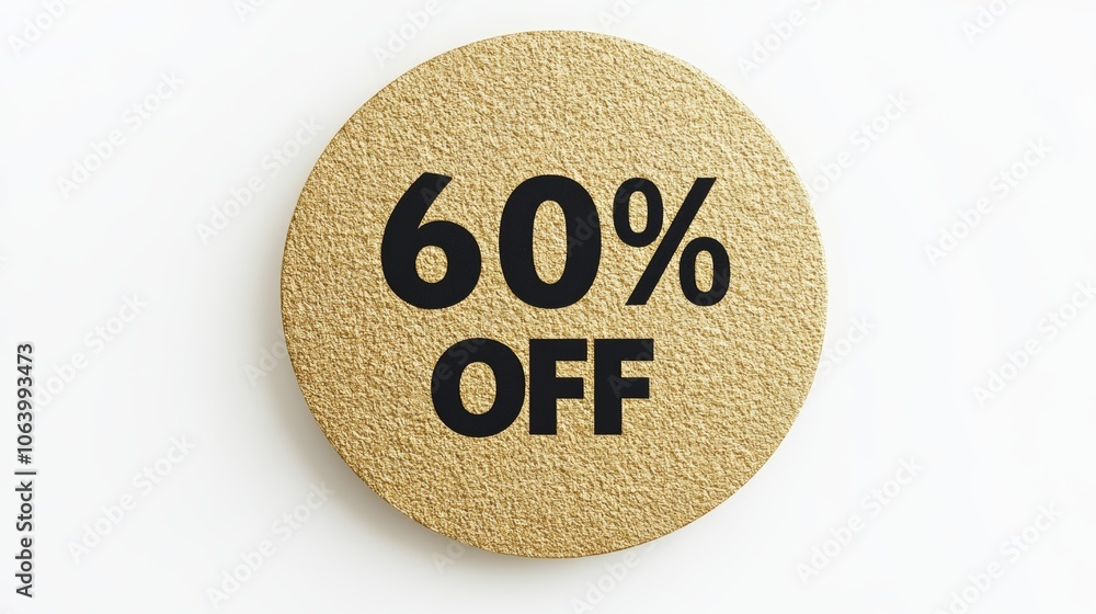 Poster blank white paper note with black text on a gold round background generative ai