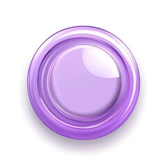 Obraz premium Glossy purple button with a white background.